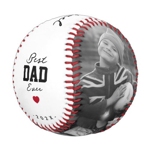 Modern Best Dad Ever Black White Custom Name Baseball