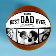 Modern Best Dad Ever Cool Trendy Photo Collage Basketball at Zazzle