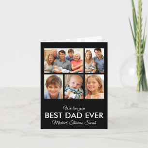 Modern Best Dad Ever Custom Father Photo Collage Card