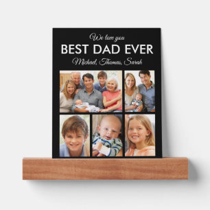 Modern Best Dad Ever Custom Father Photo Collage Picture Ledge