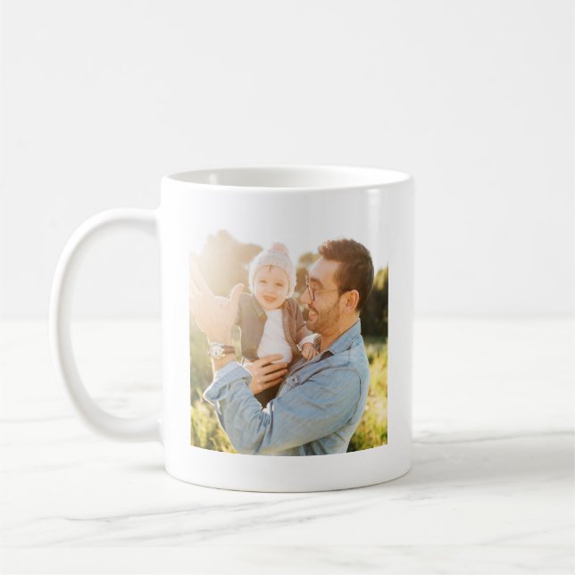 Modern Best Dad Ever Custom Full Photo Coffee Mug  (Left)