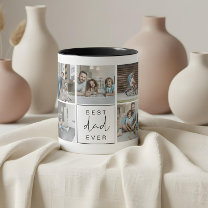 Modern Best Dad Ever Custom Photo Coffee Mug