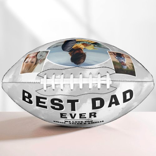 Modern Best Dad Ever Family 3 Photo Collage Football