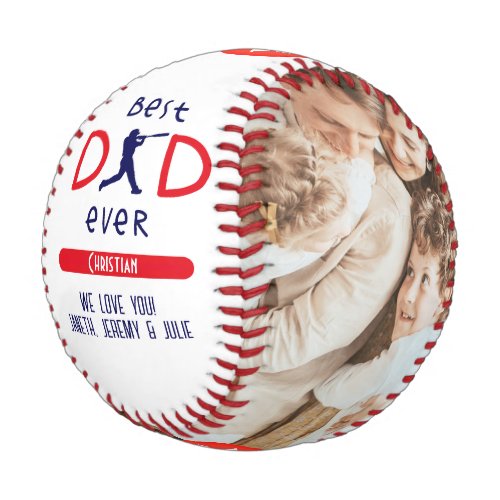 Modern Best Dad Ever Family Photo Fathers Day Baseball