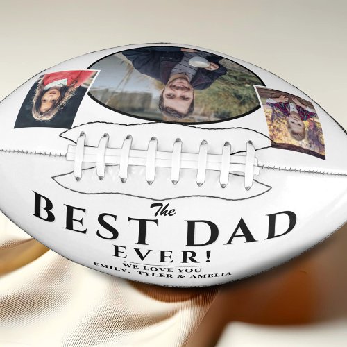 Modern Best Dad Ever Father 3 Photo Collage Football