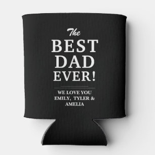 Modern Best Dad Ever Father`s Day 2 Photo Collage Can Cooler