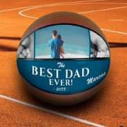 Modern Best Dad Ever Father`s Day 3 Photo Collage Basketball at Zazzle