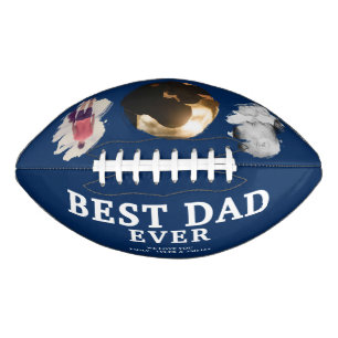 Modern Best Dad Ever Father`s Day 3 Photo Collage Football
