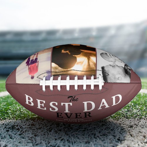 Modern Best Dad Ever Fathers Day 3 Photo Collage Football