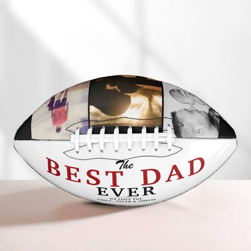 Modern Best Dad Ever Fathers Day 3 Photo Collage  Football