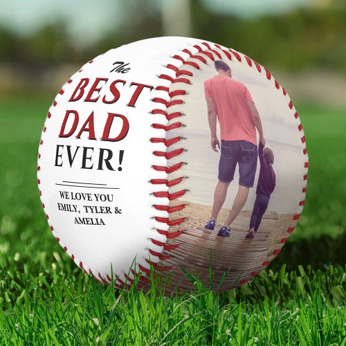 Modern Best Dad Ever Fathers Day Photo Collage Baseball