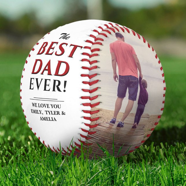 Modern Best Dad Ever Father`s Day Photo Collage Baseball (Creator Uploaded)