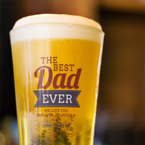 Modern Best Dad Ever Fathers Day Photo Glass Cup