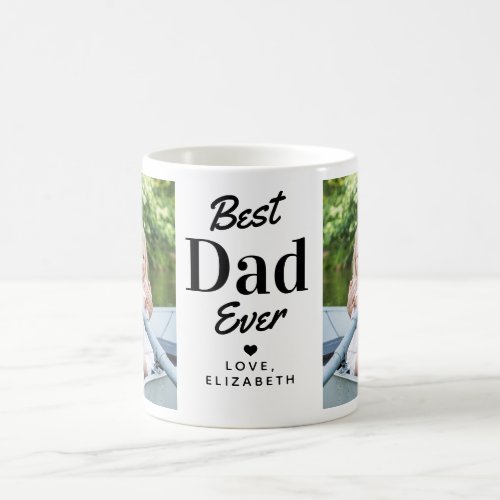 Modern Best DAD Ever Father's Day Custom 2 Photo Coffee Mug - Surprise your dad this fathers day with a personalized photo coffee mug.  
"Best DAD Ever ." Personalize this dad mug with favorite photos, message and name.. Visit our collection for the best dad father's day gifts and personalized dad gifts. COPYRIGHT © 2020 Judy Burrows, Black Dog Art - All Rights Reserved. Modern Best DAD Ever Father's Day Custom 2 Photo Coffee Mug