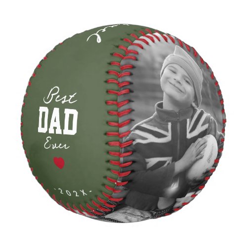 Modern Best Dad Ever Green Custom Name Baseball
