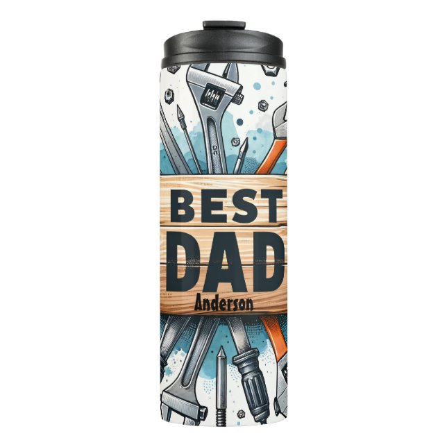 Modern Best Dad Ever Personalized  Thermal Tumbler (Front)