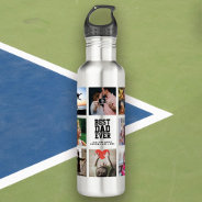 Modern Best Dad Ever Photo Collage Cool Stainless Steel Water Bottle at Zazzle
