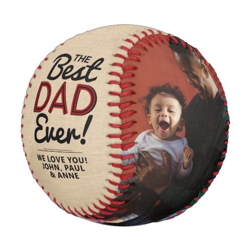 Modern Best Dad Ever Photo Collage Fathers Day Baseball