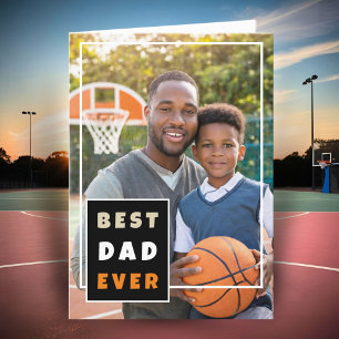 Modern Best Dad Ever Photo Collage Father's Day Holiday Card
