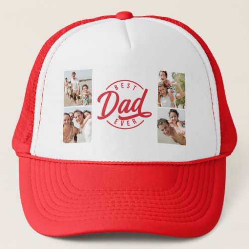 Modern Best Dad Ever Photo Collage Trucker Hat