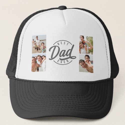 Modern Best Dad Ever Photo Collage Trucker Hat