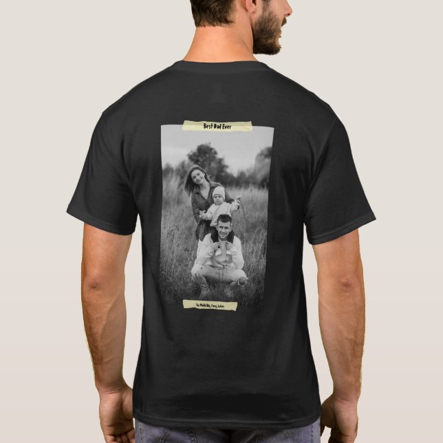 Modern Best Dad Ever Photo Duct Tape Father's Day T-Shirt (Back)