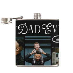 Modern Best Dad Ever Photo Fathers Day Gifts Flask