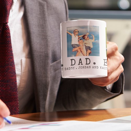 Modern BEST DAD EVER Photo Personalized Coffee Mug