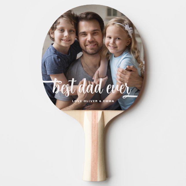 Modern Best Dad Ever Photo Playing  Ping Pong Paddle (Front)