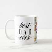 Modern Best Dad Ever Script Photo Kids Roster Coffee Mug (Left)