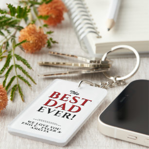 Modern Best Dad Ever Typography Father`s Day Keychain