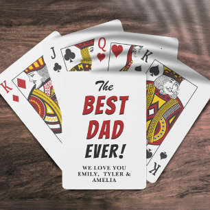 Modern Best Dad Ever Typography Father`s Day Poker Cards