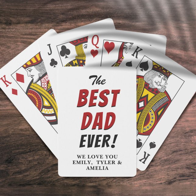 Modern Best Dad Ever Typography Father`s Day Poker Cards (Creator Uploaded)