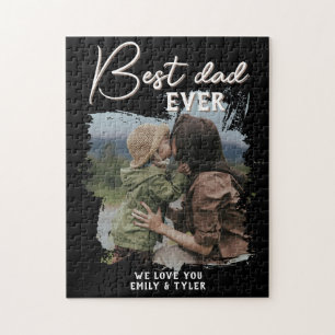 Modern Best Dad Family Photo Father`s Day  Jigsaw Puzzle