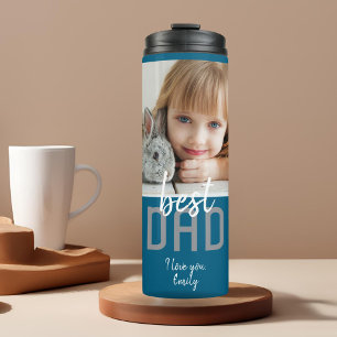 Modern Best Dad Family Photo Father`s Day Thermal Tumbler