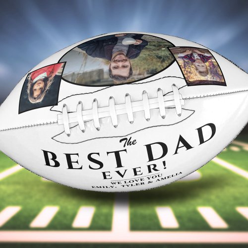 Modern Best Dad Father 3 Photo Collage Football