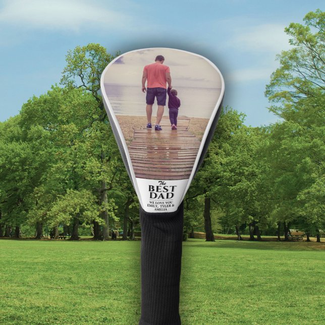 Modern Best Dad Father`s Day Photo Golf Head Cover (Creator Uploaded)