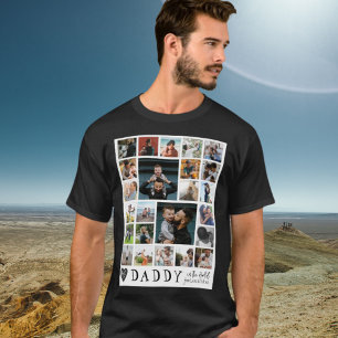 Modern Best Dad In The World Photo Collage T-Shirt
