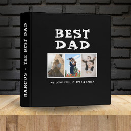 Modern Best Dad Kids Family Photo Album 3 Ring Binder