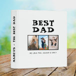 Modern Best Dad Kids Family Photo Album 3 Ring Binder<br><div class="desc">Modern Best Dad Kids Family Photo Album 3 ring binder. 3 family photos on the cover - add 3 photos and your names. The text is in modern black typography on a white background. Change any text on the cover and on the spine. A lovely keepsake for a father. Gift...</div>