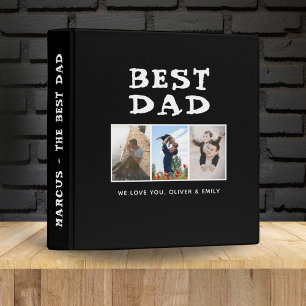 Modern Best Dad Kids Family Photo Album 3 Ring Binder