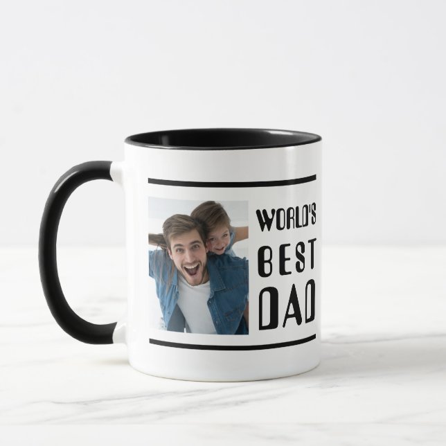 Modern Best Dad Photo Mug (Left)