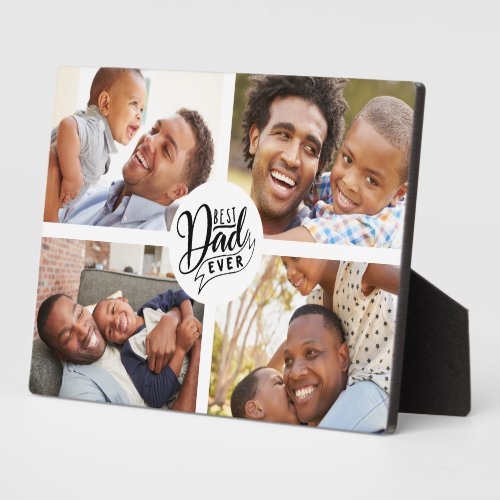 Modern Best Dad Photo Template Plaque