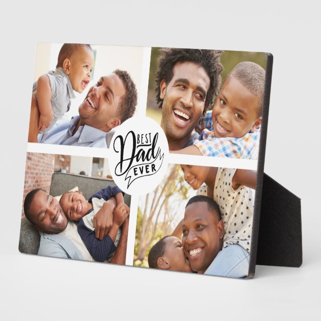Modern Best Dad Photo Template Plaque (Side)