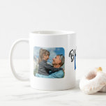 Modern Best Dad Two Photo Coffee Mug<br><div class="desc">Modern Best Dad Two Photo Coffee Mug. Happy Father's Day Mug with placement for two photos. Show your dad your love by gifting him this beautiful photo mug. Best Dad Ever mug for coffee. Gray and Blue text enhances the modern look of the mug. He will think of you every...</div>
