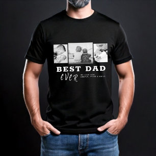 Modern Best Dad Typography Father`s Day 3 Photo T-Shirt
