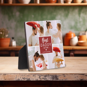 Modern 'Best Daddy Ever' Custom 4 Photo Plaque