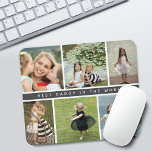 Modern Best Daddy Photo Collage Purple Mouse Pad<br><div class="desc">Modern 6 photo collage on a grid with charcoal gray stripe in the middle that says "best daddy in the word" mouse pad.</div>