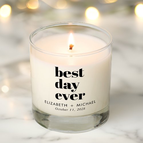 Modern Best Day Ever Wedding Scented Candle