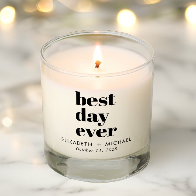 Modern Best Day Ever Wedding Scented Candle (Creator Uploaded)